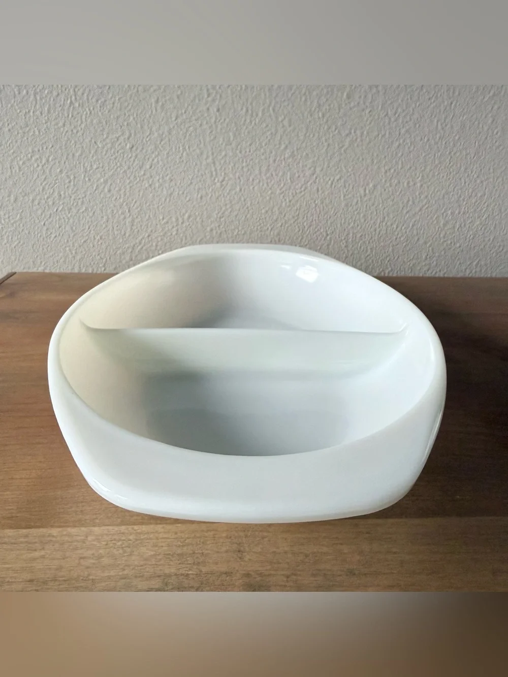 Vintage Pyrex 1063 White Milk Glass Divided Casserole Baking Dish 13” USA No Lid